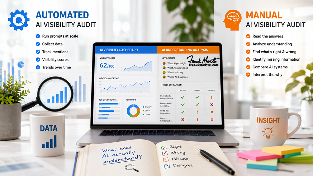 Manual vs Automated AI Visibility Audits Manual vs Automated AI Visibility Audits